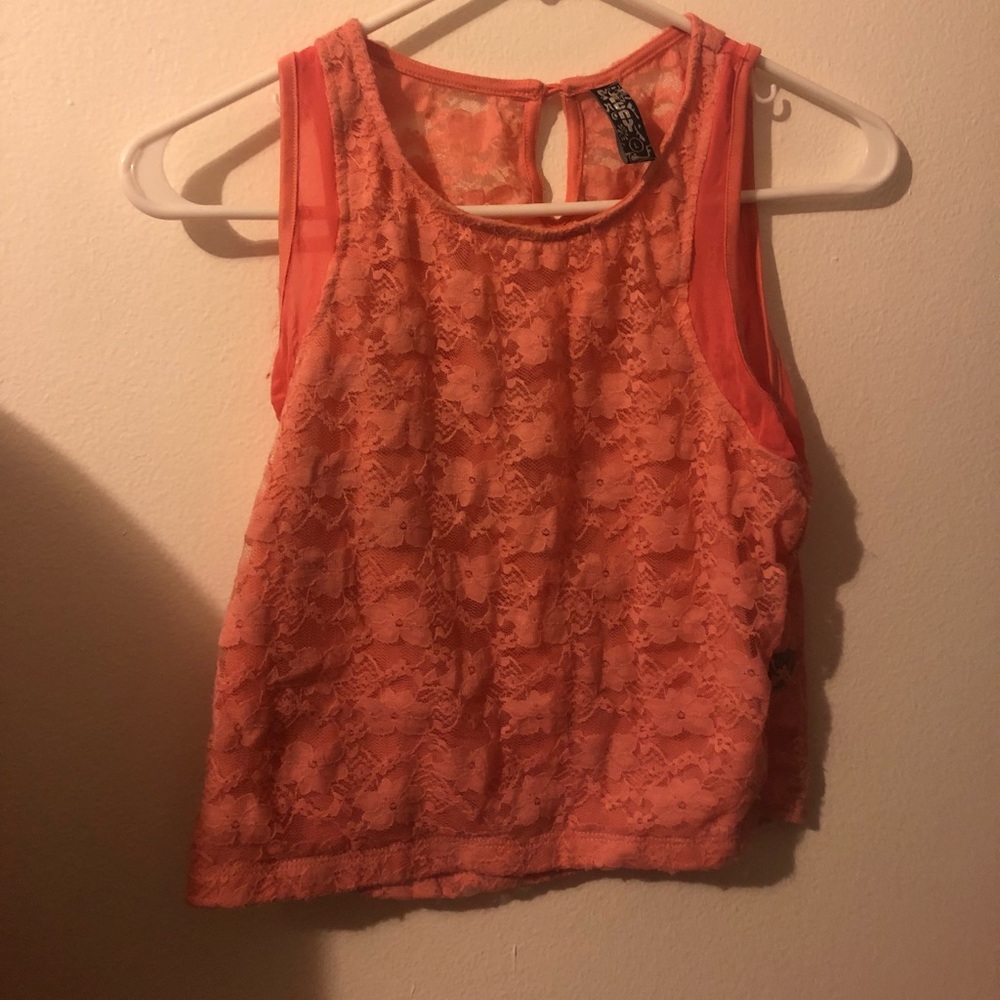FCNY Pink floral mesh shirt